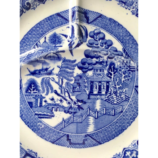 Antique English Blue Willow Ironstone Grill Plate Chairish