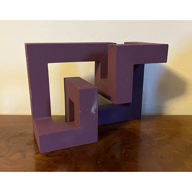 David Seccombe (New York City 1930 - 2022) Mid-Century Modernist Abstract Paint Decorated Wood Table Sculpture Circa 1960 For Sale - Image 18 of 18