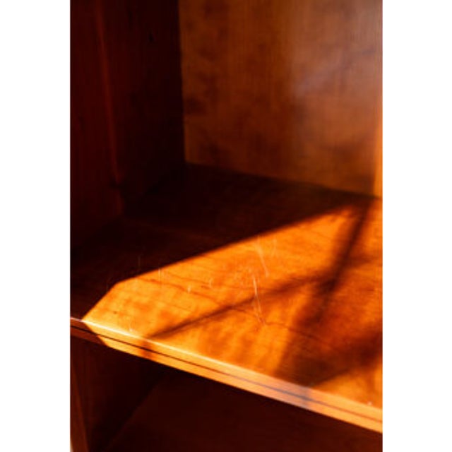 1970s Modular Corner Cabinet in Cherrywood with Glass and Carved Doors with Fox Hunt Design, 1970s, Set of 4 For Sale - Image 5 of 12