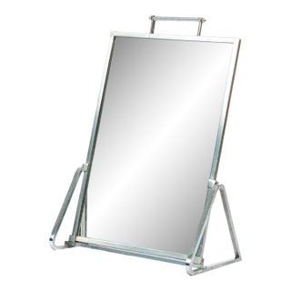 Art Deco Modernist Metal Tabletop Vanity Mirror, 1930s For Sale