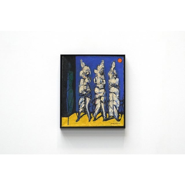 Jozef Schellekens, Architectural Modernist Composition, 1958, Oil on Canvas For Sale - Image 7 of 7