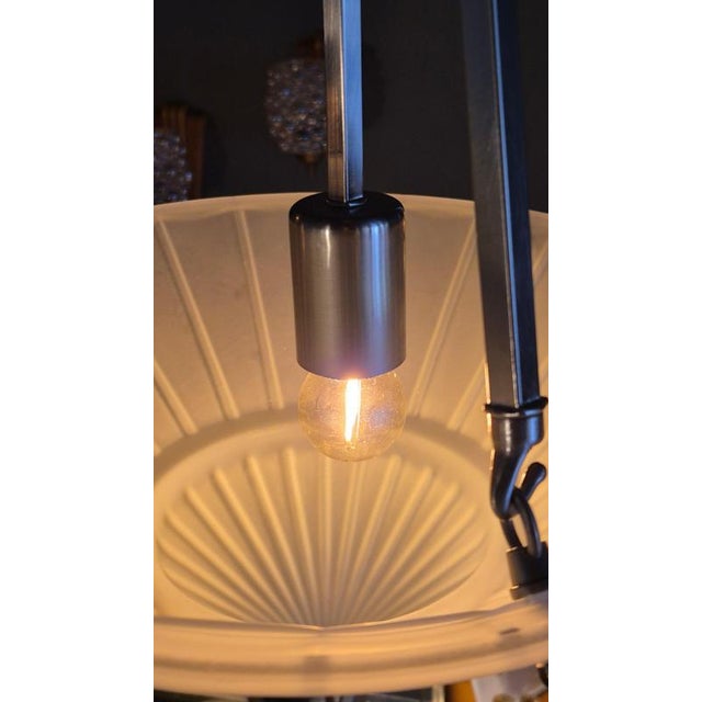 Gold Late 20th Century French Art Deco Style Pendant Light by Vianne For Sale - Image 8 of 12