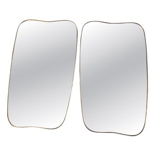 Modern Brass Wall Mirror, 1950s For Sale
