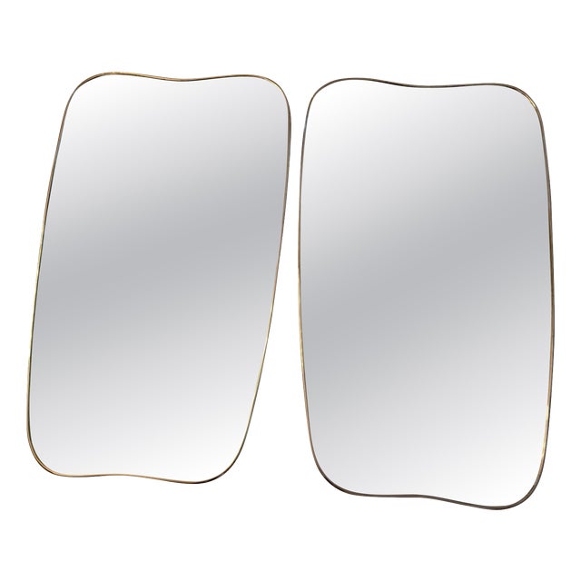 Modern Brass Wall Mirror, 1950s For Sale