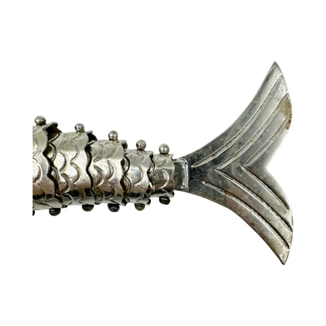 Vintage Articulated Metal Fish Bottle Opener Nautical Barware For Sale - Image 9 of 11