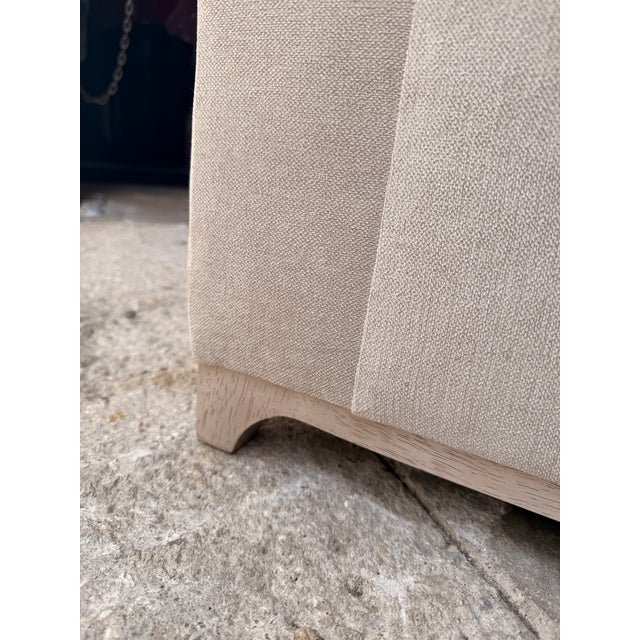 Early 21st Century Adriana Hoyos Beige Sofa With Wood Base For Sale - Image 5 of 7