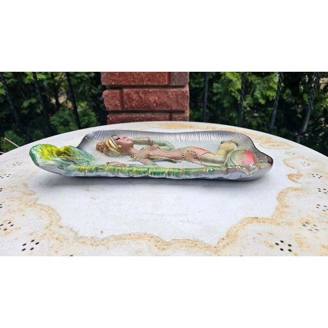 White Plaster Decoration of African Woman by G. Monot, 1962 For Sale - Image 8 of 11