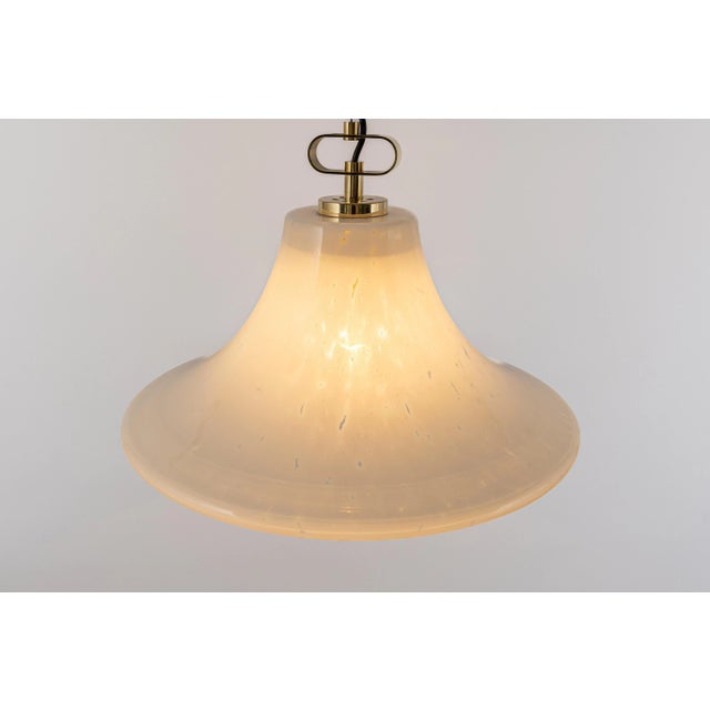 Large Limburg Brass With Opal Glass Pendant Light, Germany, 1970s For Sale - Image 9 of 12