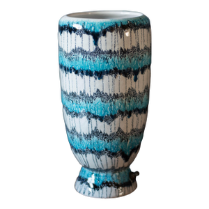 Vintage Blue Pottery Stoneware Table Lamp