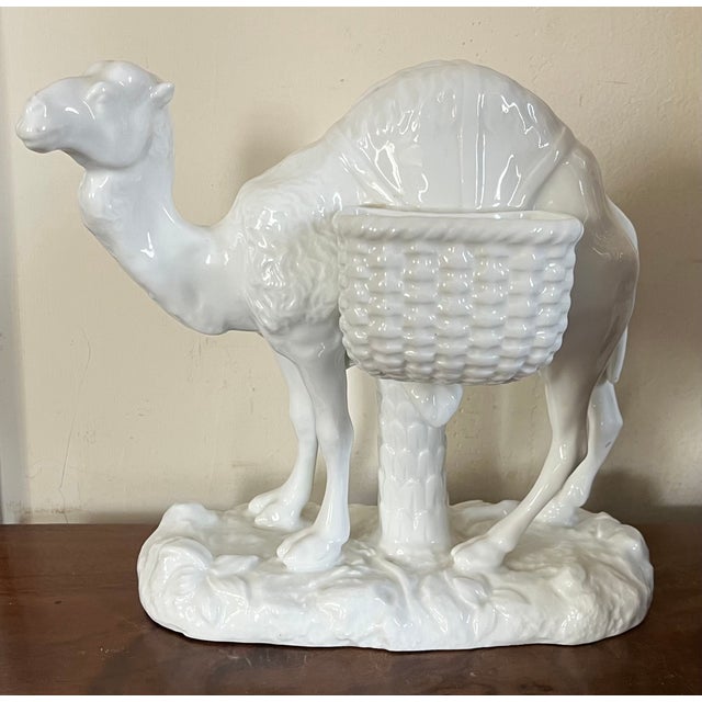 Antique 19th Century Continental Blanc De Chine Porcelain Camel Table Centerpiece Vase With Two Baskets for Flowers For Sale - Image 18 of 18