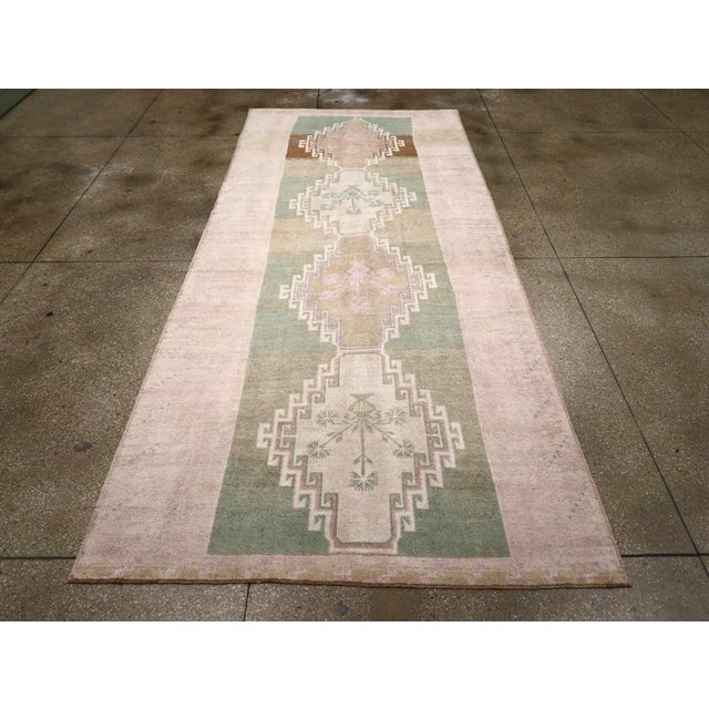 Galerie Shabab Collection Mid-20th Century Turkish Anatolian Wide Gallery Runner For Sale - Image 4 of 10