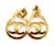 Chanel Chanel Vintage Gold Plated CC Ribbon Tear Drop Ribbon Large 2 in 1 Clip on Earrings, A Pair For Sale - Image 4 of 7