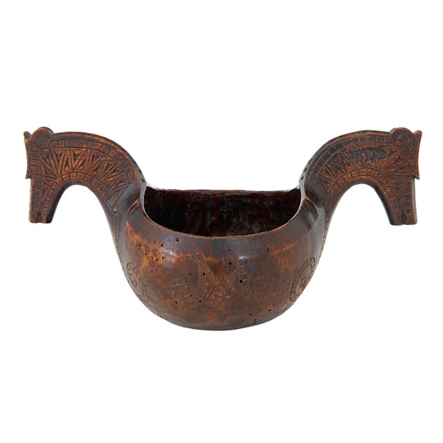 Antique Norwegian Carved Kasa Ale Cup, 1773 For Sale - Image 6 of 6