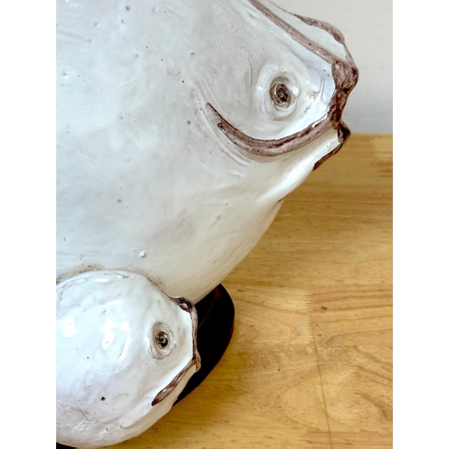 Italian Pottery Fish Lamp by Ivo De Santis for Gli Etruschi, Florence, Large For Sale - Image 4 of 18