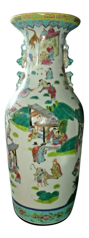 Large 19th C Antique Chinese Famille Rose Vase With Tongzhi Mark