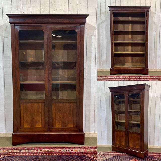 Louis Philippe Mahogany Bookcase, 1800s For Sale - Image 4 of 18