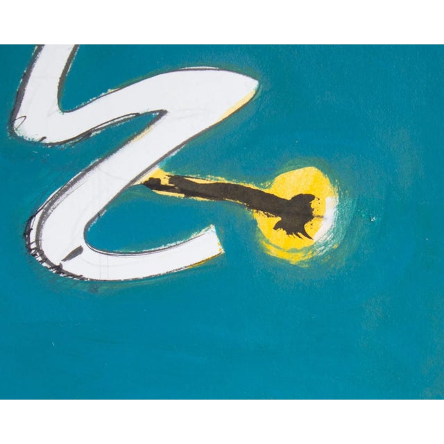 Blue Abstract Acrylic and Watercolor on Paper Painting by James L. Bruch For Sale - Image 8 of 9