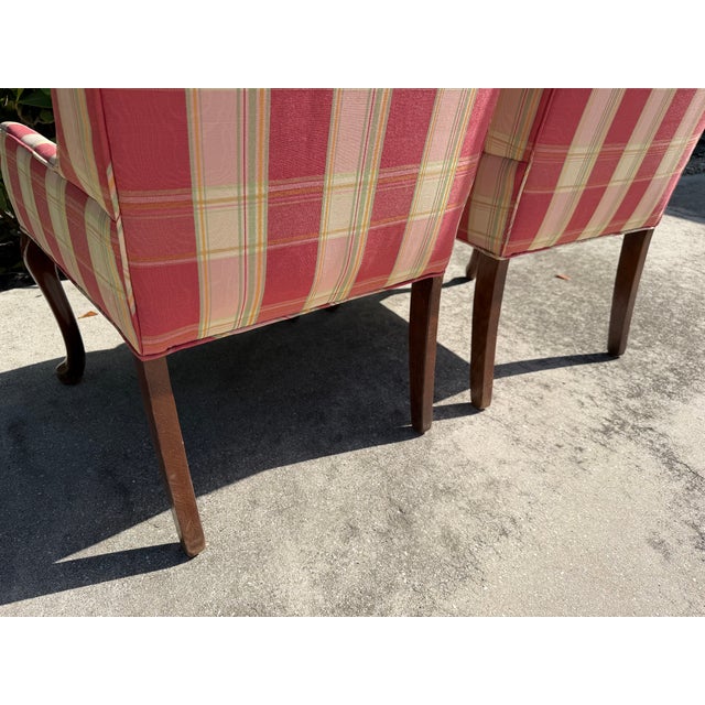 Vintage English-Style Wingback Host Dining Chairs With Cabriole Legs, Pair For Sale - Image 16 of 16