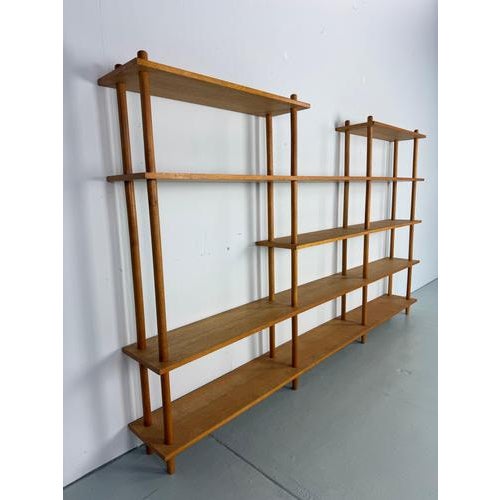 Unique mid century modern bookcase in the style of Wilhelm Lutjens for Den Boer, unfortunately the original designer is...