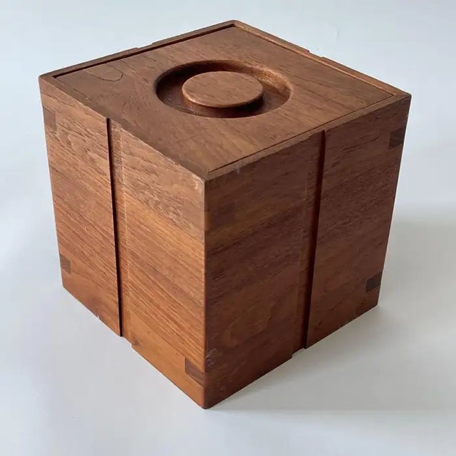 Kalmar Mid Century Teak Wood Ice Bucket by Kalmar, 1960s For Sale - Image 4 of 12