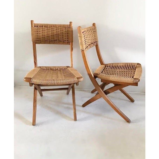 MidCentury Yugoslavia Folding Rope Chairs A Pair Chairish