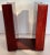 A stunning and sophisticated, pair of vintage leather bookends, circa 1960s. The pair are made of a rich brown leather...