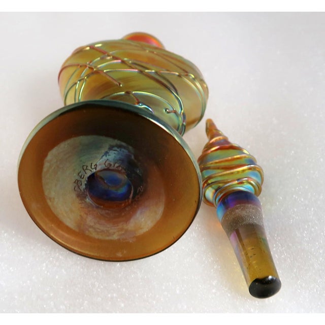 Steven Lundberg (American 1953 - 2008) - Exquisite Vintage Perfume Bottle in Gold Sateen With Lava Strands, Signed/Dated 2002 For Sale In Miami - Image 6 of 7