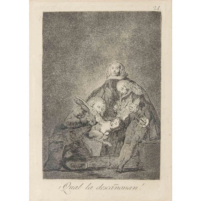 Francisco Goya, Qual la Descanonan!, Etching, 1855 For Sale
