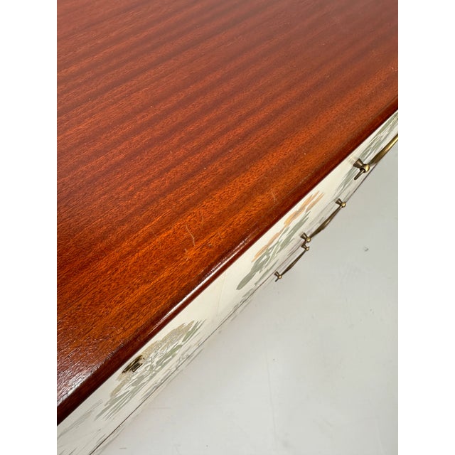 White 1950's Swedish Dresser With Nordens Flora Illustrations For Sale - Image 8 of 11