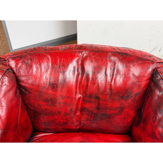 Animal Skin Jules Heumann for Metropolitan Barrel Leather 1970's Lounge Chairs, Pair For Sale - Image 7 of 12
