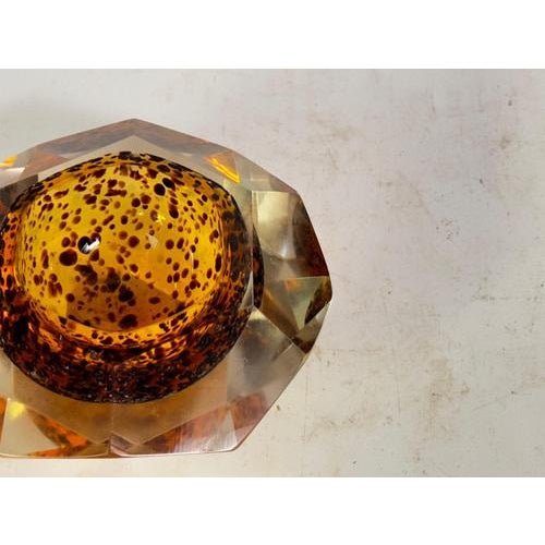Vide Poche or Ashtray in Art Glass Venice Brown Color Italy Murano 1970 This piece is attributed to the mentioned...