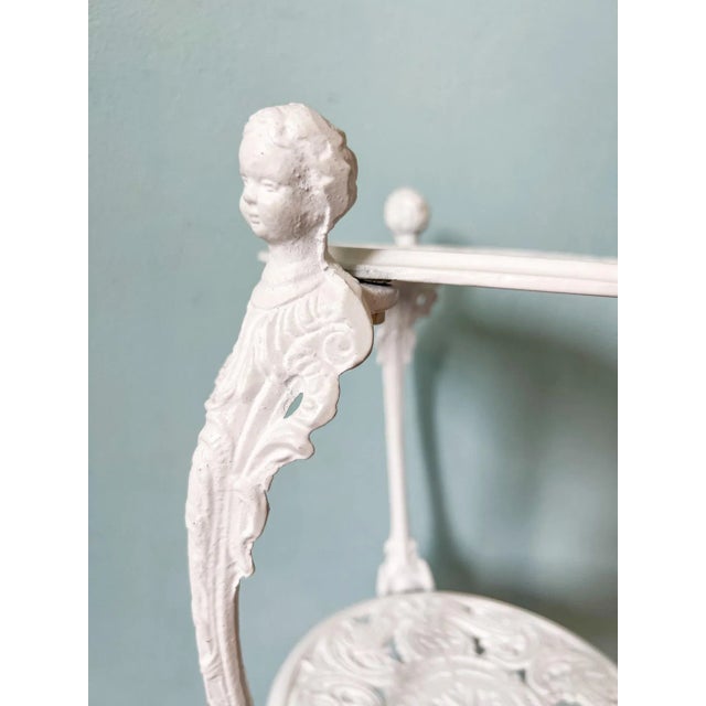 Brown Jordan Vintage White Cast Aluminum Three-Tier Plant Stand – Victorian Revival / Cottagecore For Sale - Image 4 of 11