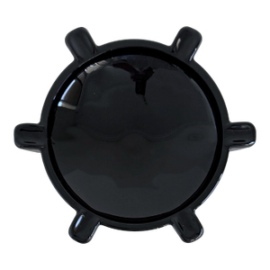Streamline Moderne Black Glass Ashtray, 1940s