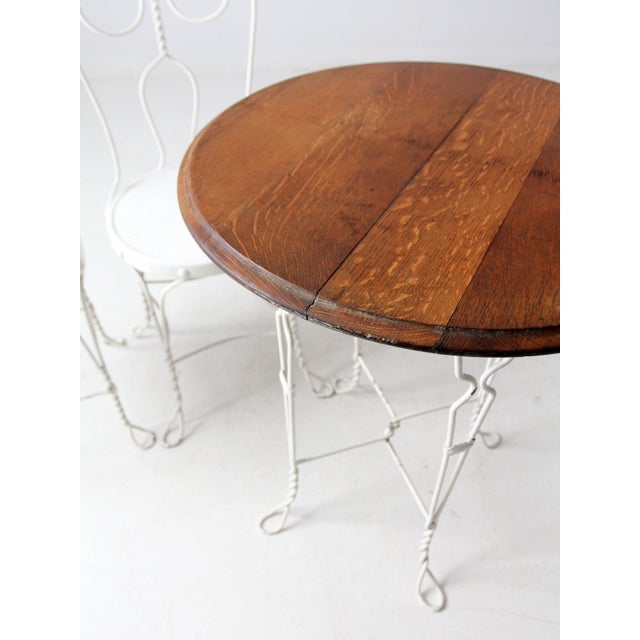 Antique Ice Cream Parlor Table and Chair Set For Sale - Image 10 of 12