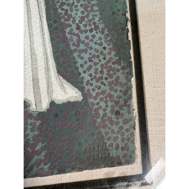 Surrealism Late 20th Century Surrealist Watercolor and Gouache, Colonnade Interior With Reclining Nude and Desert View For Sale - Image 3 of 7