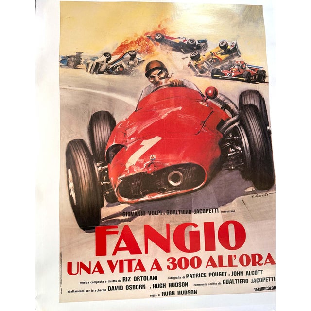 Illustration Fangio Una Vita a 300 All’Ora Averardo Ciriello Original 1978 Movie Poster For Sale - Image 3 of 6