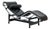 Cassina Lc4 Black Leather Chaise Lounge Chair by Le Corbusier 1994 For Sale