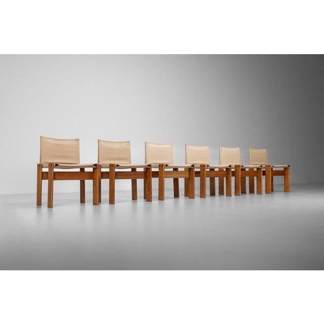 Monk Chairs in Canvas by Afra and Tobia Scarpa for Molteni, Italy, 1974, Set of 6 For Sale - Image 15 of 18