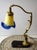 Gold Antique Brass and Marble Pate De Verre Table Lamp, France, 1920s For Sale - Image 8 of 11