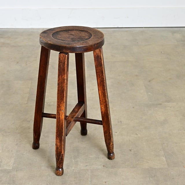 Early 19th Century English 19th Century Oak Arts & Crafts Stool For Sale - Image 5 of 9