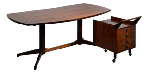 TL22 Desk and CM24 Trolley by Franco Albini and Franca Helg for Poggi, 1958, Set of 2