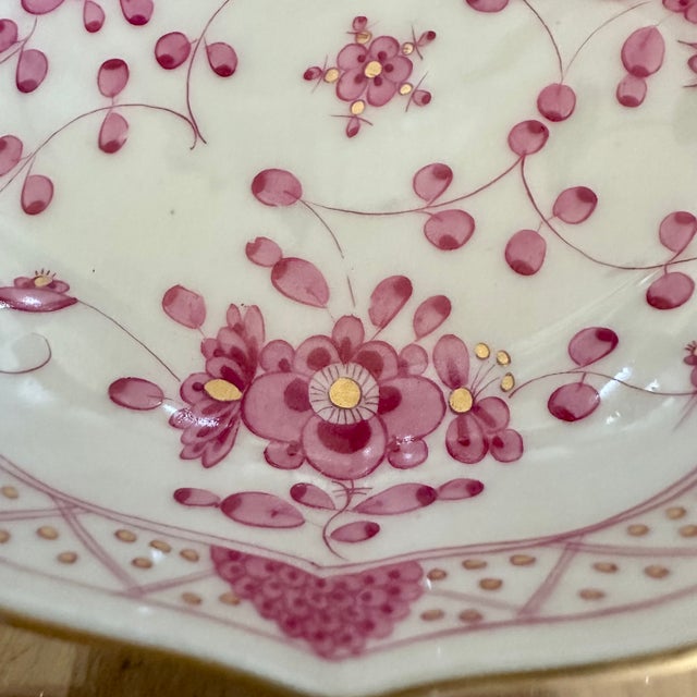 Antique Meissen Purple India Quatrefoil Sweetmeat Dish, Circa 1880-1910 For Sale - Image 6 of 10