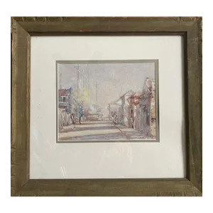 1930s "French Quarter Scene" - 20th Century New Orleans Watercolor Painting by Arnold Turtle, Framed