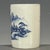 White Blue & White Crackle Glaze Porcelain Brush Pot With Landscape Scene For Sale - Image 8 of 9