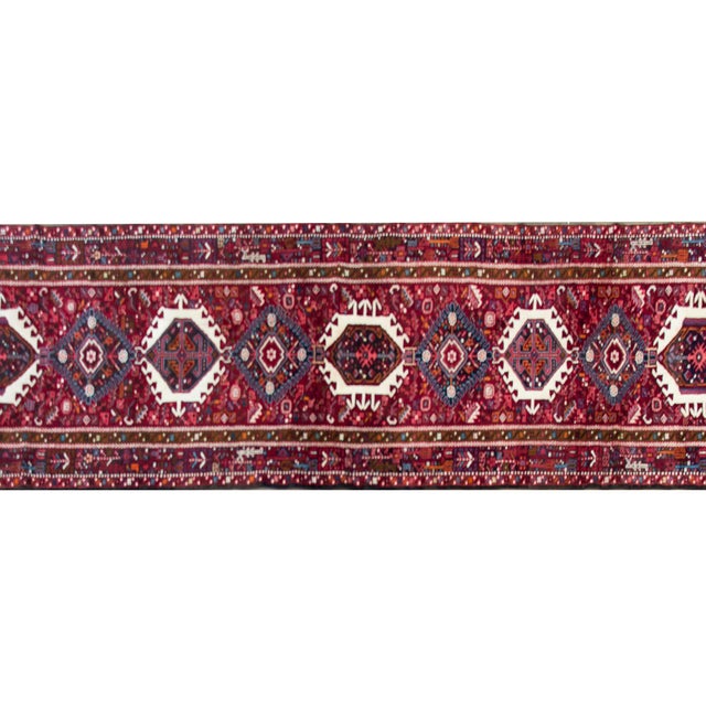 Red Early 20th Century Persian Heriz Runner For Sale - Image 8 of 16