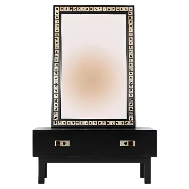 Cabinet & Mirror by Poul Nørreklit for Selectform, 1970s, Set of 2 For Sale