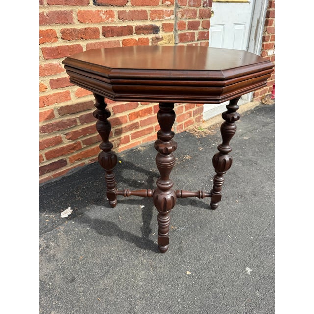 Vintage Renaissance Style Octagonal Side Table For Sale - Image 12 of 17
