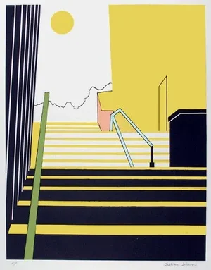 1970s "Stairway" Screen Print by Beatrice Seiden