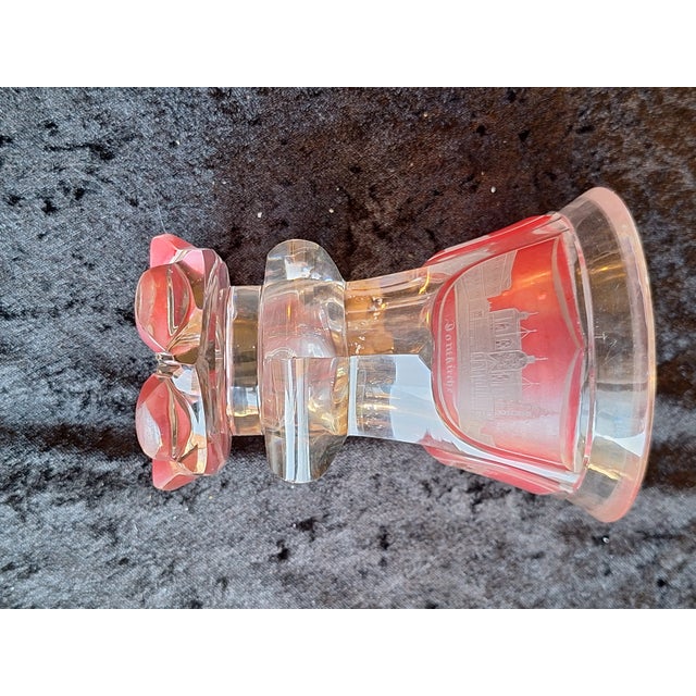 Antique Biedermeier Viewing Glass with Engraved Views of Prague, 1840 For Sale - Image 3 of 6