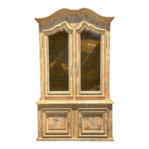 18th C Style Swedish Country Paint Decorated Showcase Display China Cabinet